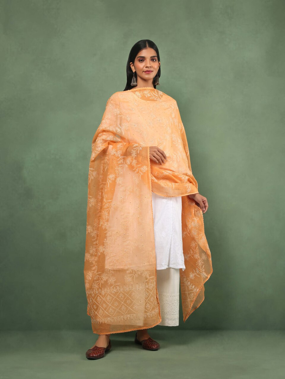 Chikankari Cotton Silk Dupatta