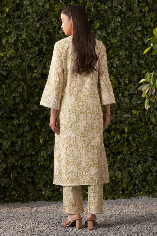 Light Green Printed Kurta Set