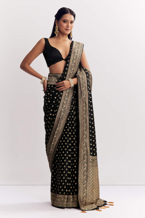 Black silk saree