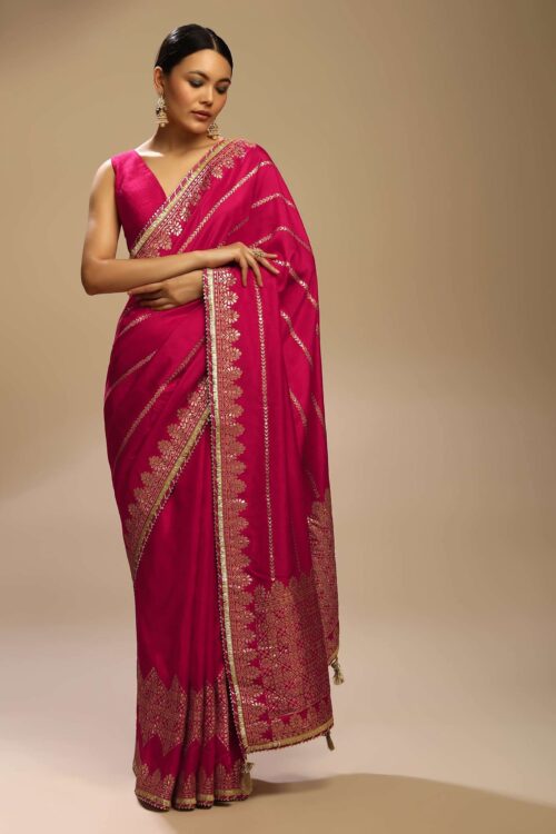 Rani Pink Silk Saree