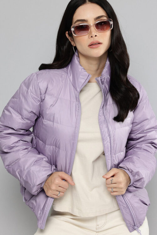 Purple Solid JacketCasual Stylish Look