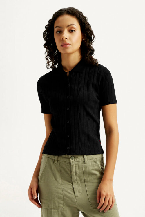 Textured Slim Fit Ribbed Polo Shirt | Sporty Chic Wear