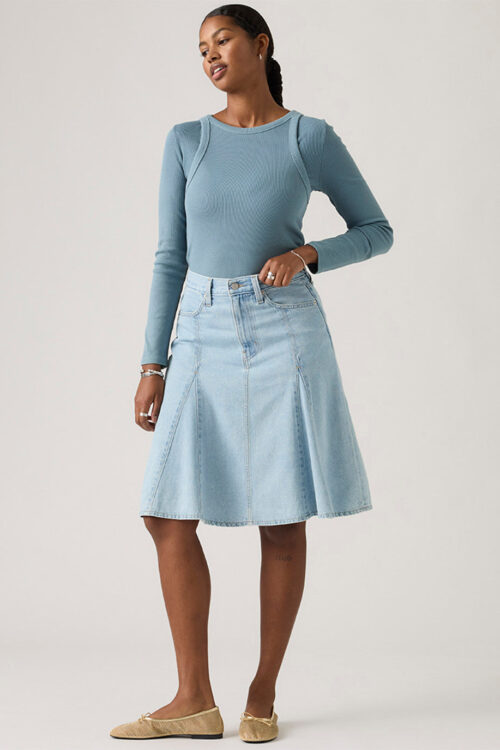 Knee Length Skirt Elegant Flowy Design