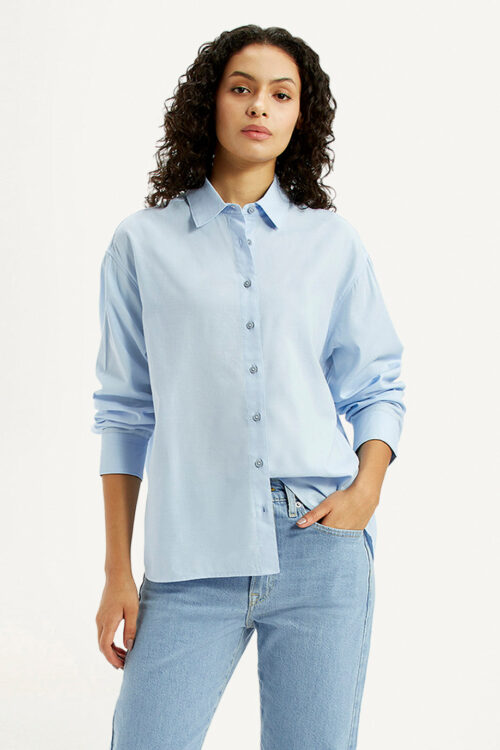 Solid Light Blue Relaxed Fit Shirt | Comfortable Daily Wear
