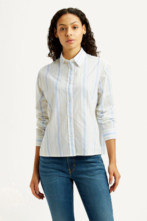 White Striped Relaxed Fit Poplin Shirt | Smart Casual Fashion