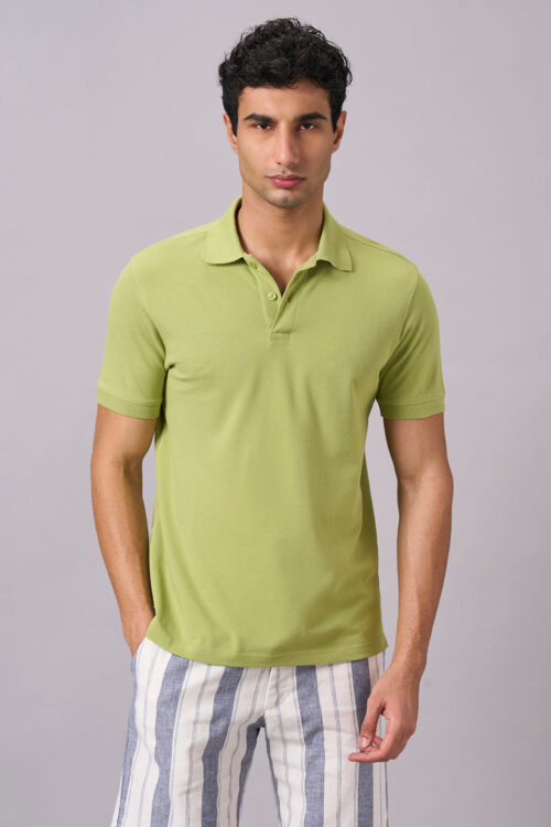 Men's Green 100% Organic Cotton Regular Fit Tshirt