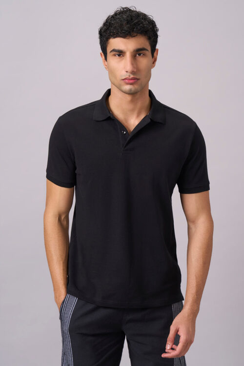 Men's Black 100% Organic Cotton Regular Fit Tshirt