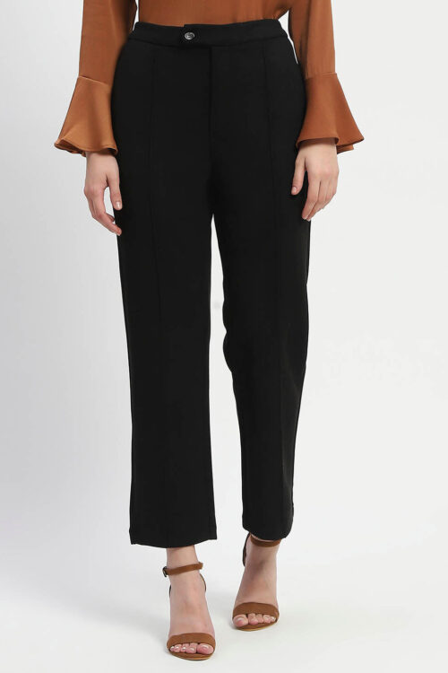 Black Pleated Gurkha Trousers for Women Classic Formal Wear