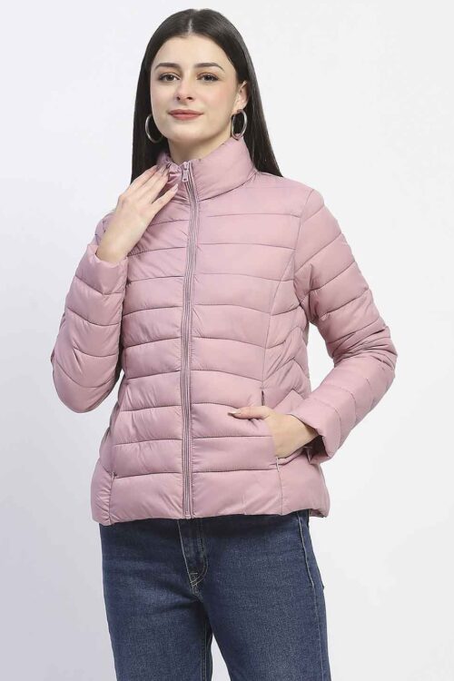 rplish Pink  puffer JacketTrendy Fashion Look