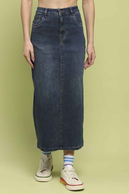 Dark Blue Skirt for Women|Casual Wear