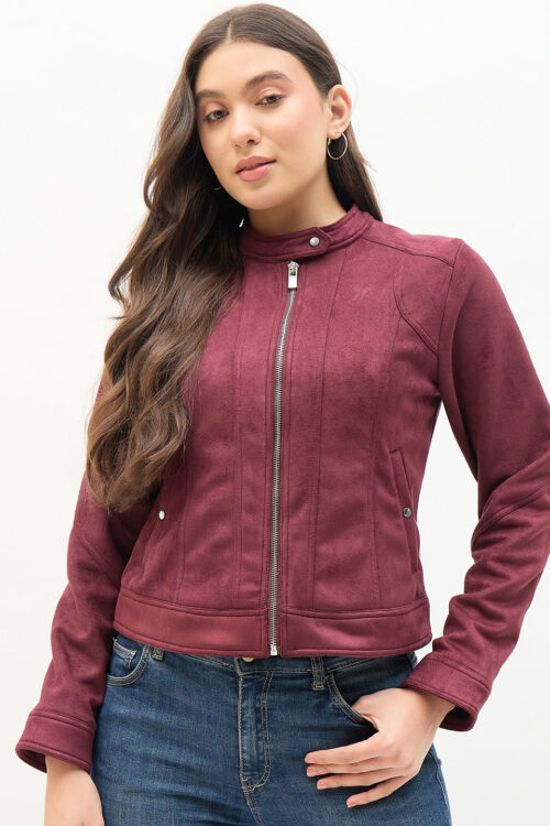 Snap Button Collar JacketChic Casual Wear