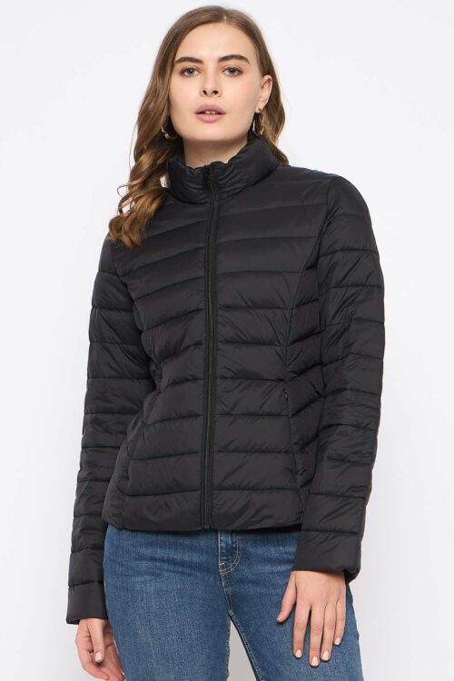 Black  puffer JacketEveryday Cozy Wear