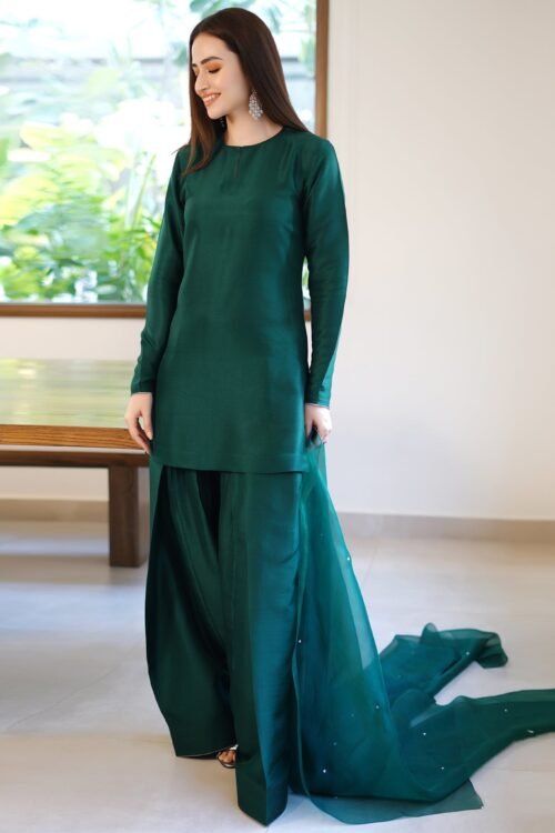 Emerald Farshi Salwar Set |Royal Ethnic Celebration Outfit