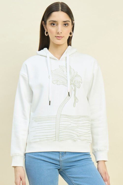 Printed Cotton Blend Sweatshirt for Women | Everyday Wear