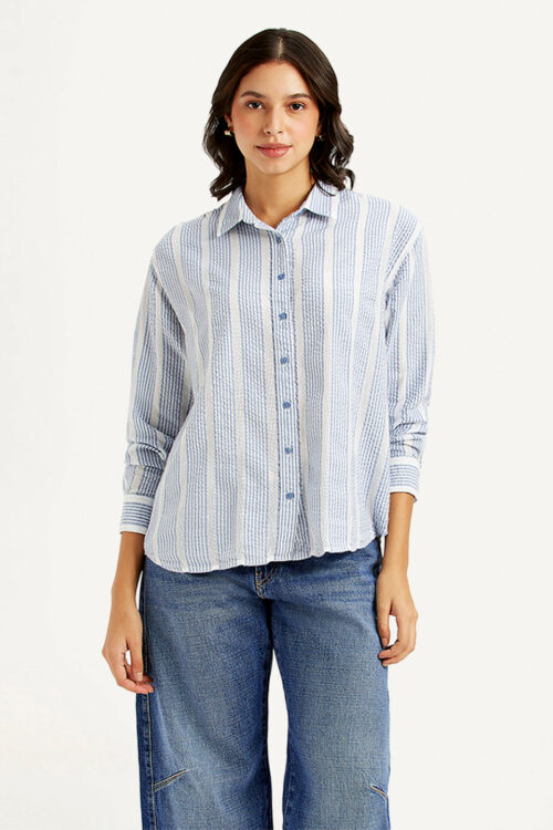 Striped Relaxed Fit Shirt | Chic Casual Office Wear for Women