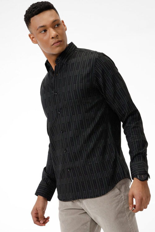 Green Striped Casual Shirt Trendy Style
