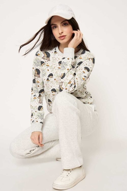 Allover Printed Sweatshirt for Women | Unique Stylish Design