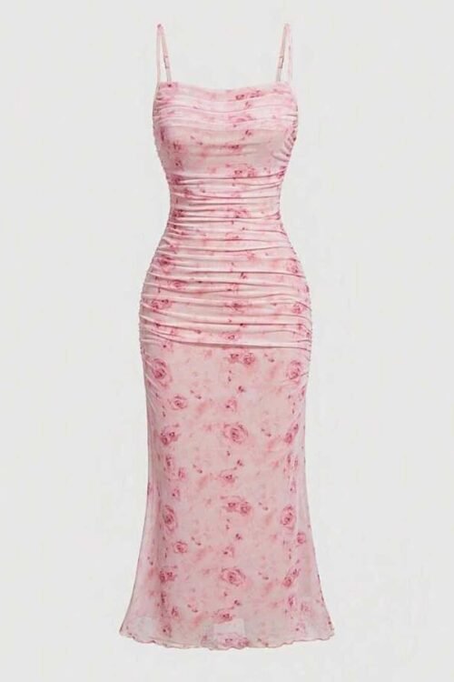 Floral Print Spaghetti Strap Bodycon Dress|Trendy Summer Style