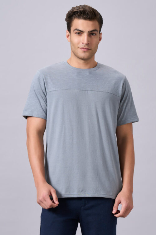 Men's Grey 100% Organic Cotton Regular Fit Tshirt