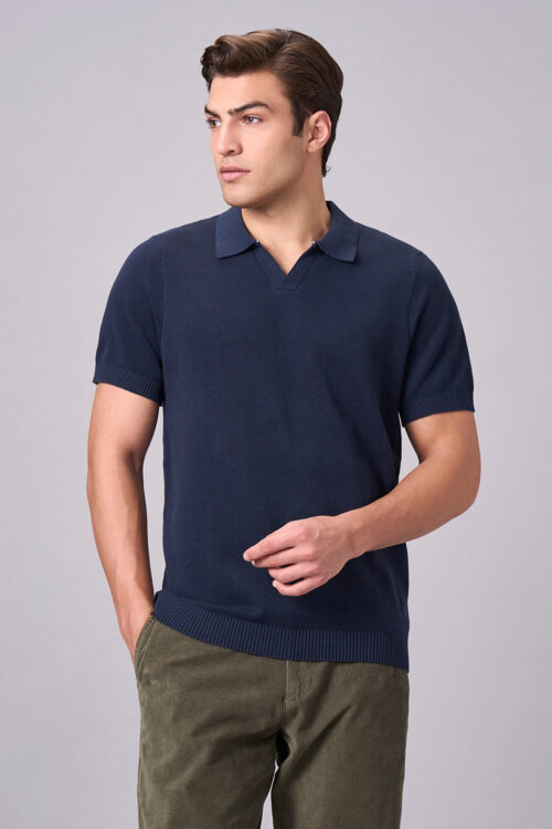 Men's Navy 100% Cotton Regular Fit Tshirt