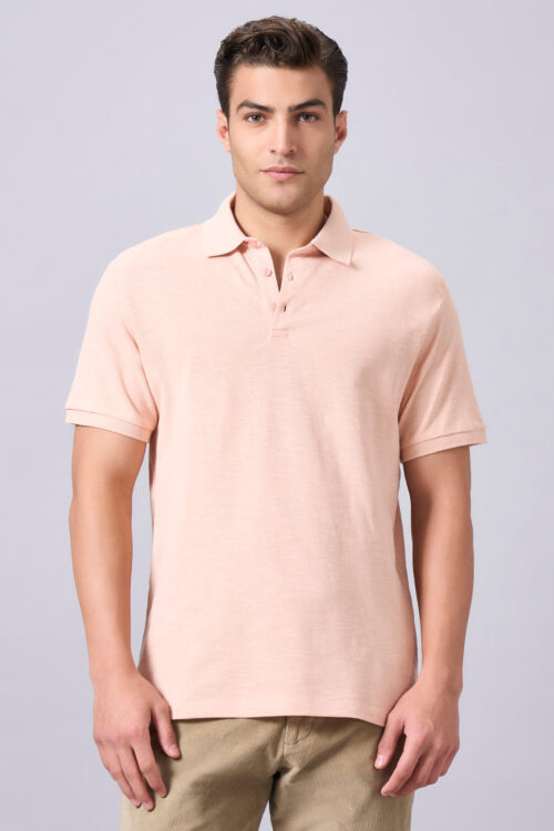 Men's Peach 100% Organic Cotton Regular Fit Tshirt