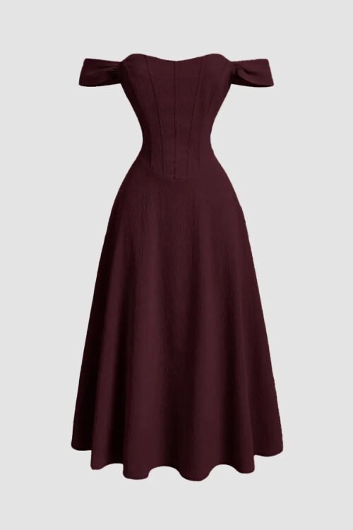 Maroon One Shoulder Romantic Bodycon Dress|Elegant Date Night Look