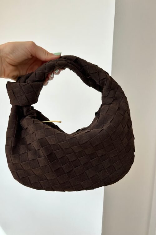 Chocolate Brown Teddy Clutch Bag ? Soft Handheld Pouch
