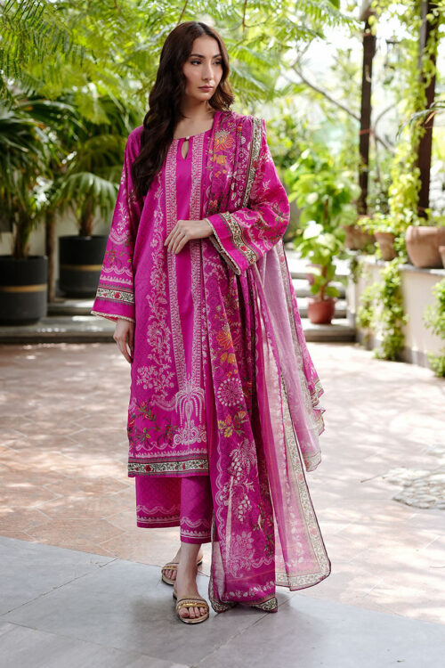 Fuchsia Muslin Suit Set |Lightweight Party Wear