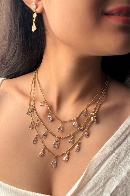 Triple Layered Designer Necklace SetStatement Jewellery